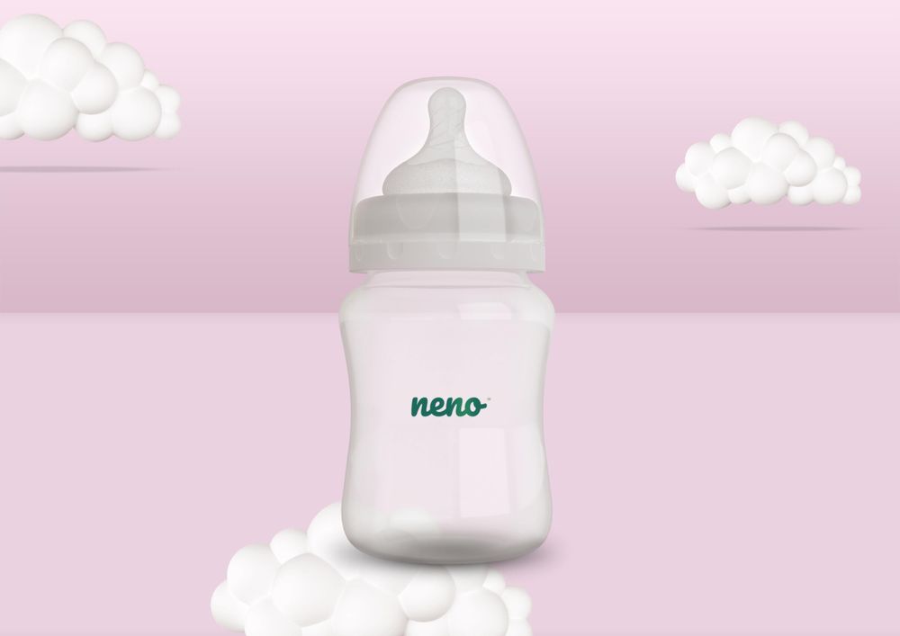 Neno Antikolik-Babyflasche mit Sauger 150ml für Neugeborene 0-3 Monate