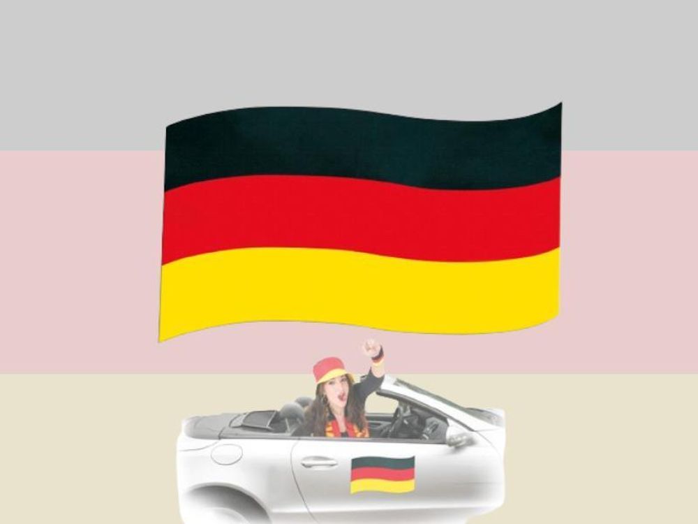 Magnetfahne FAN ca. 30 x 20 cm, Deutschland, Fußball, WM, EM