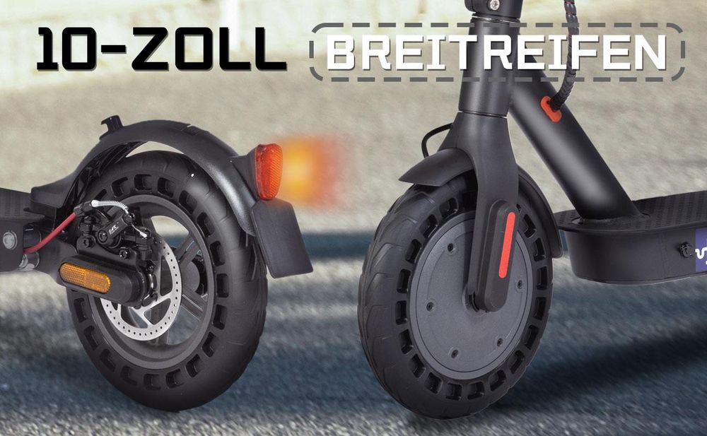 Draixcor E9T E-Scooter mit Straßenzulassung ABE, 10 Zoll Wabenreifen, 500W, 20 km/h, App, LED-Display, faltbar, Scheibenbremse, Doppelfederung, 120 kg