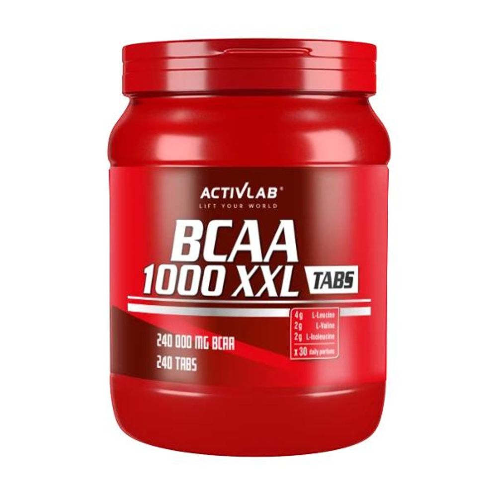 Activlab BCAA 1000 XXL 240 Tabletten, 1000 mg BCAA pro Tablette, L-Leucin, L-Isoleucin, L-Valin, Aminosäuren