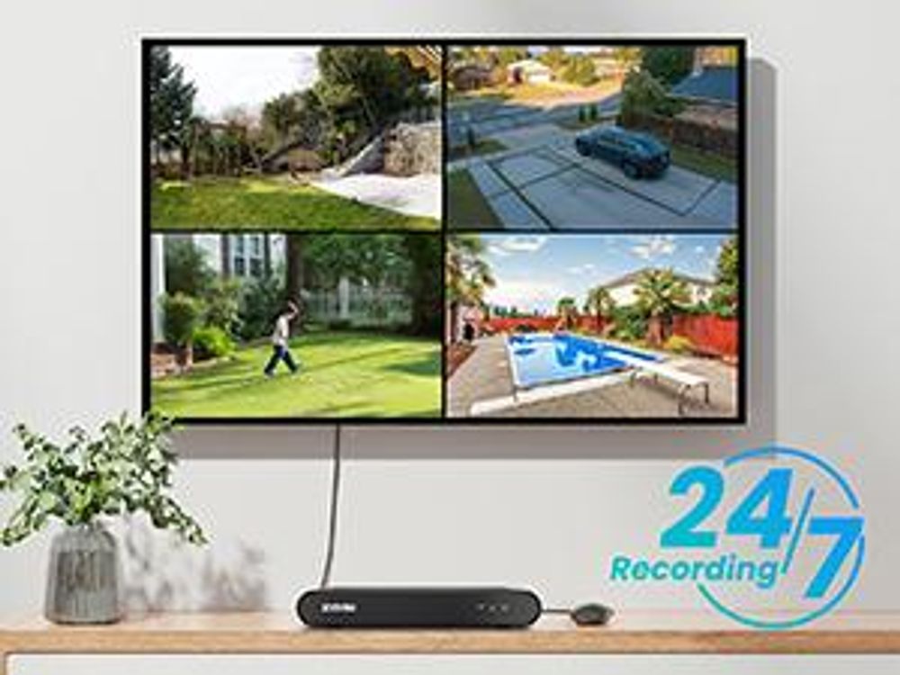 ZOSI 2,5K PoE Überwachungskamera Aussen Set, 8CH 5MP NVR mit 2TB HDD, 4X 4MP PoE Dome Kamera Überwachung Set mit Audio, Personenerkennung, 100ft Nacht