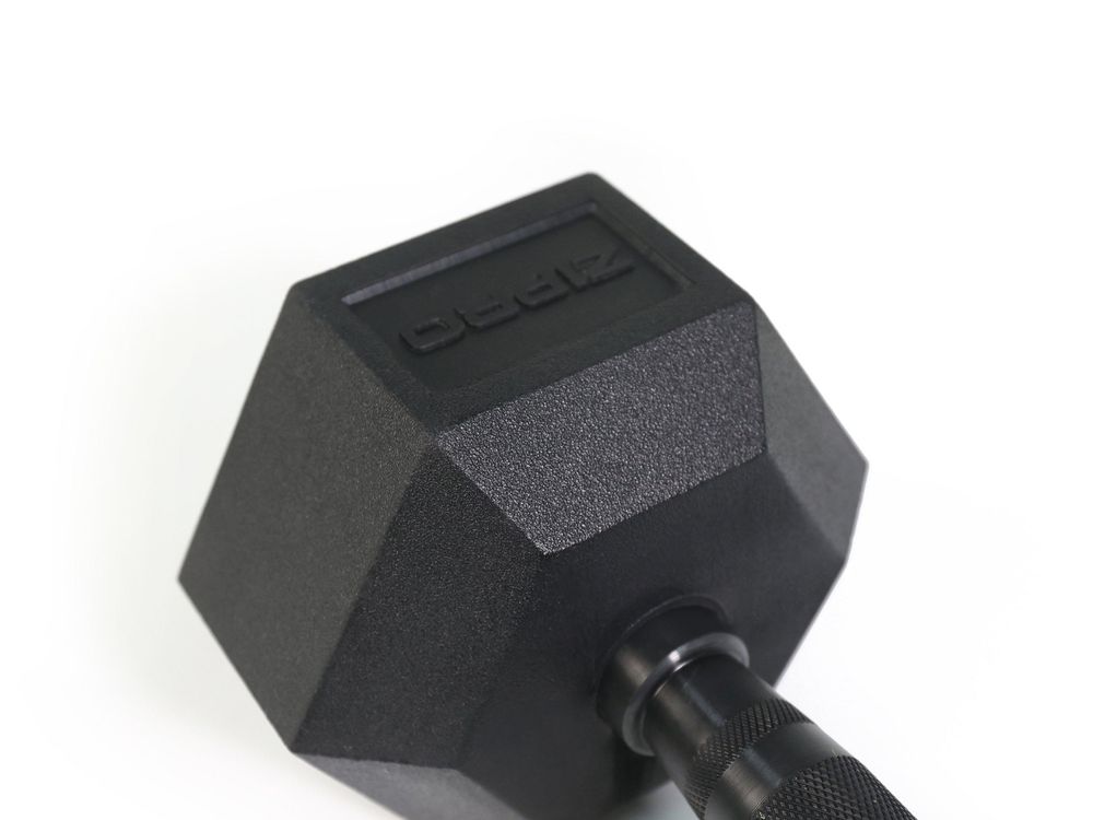ZIPRO HEX Hantel 2,5 kg Gummiert – Kurzhantel Hexagonal für Aerobic, Fitness & Reha – Rutschfester Chrom-Griff & Bodenschutz – Profi Hantel Schwarz