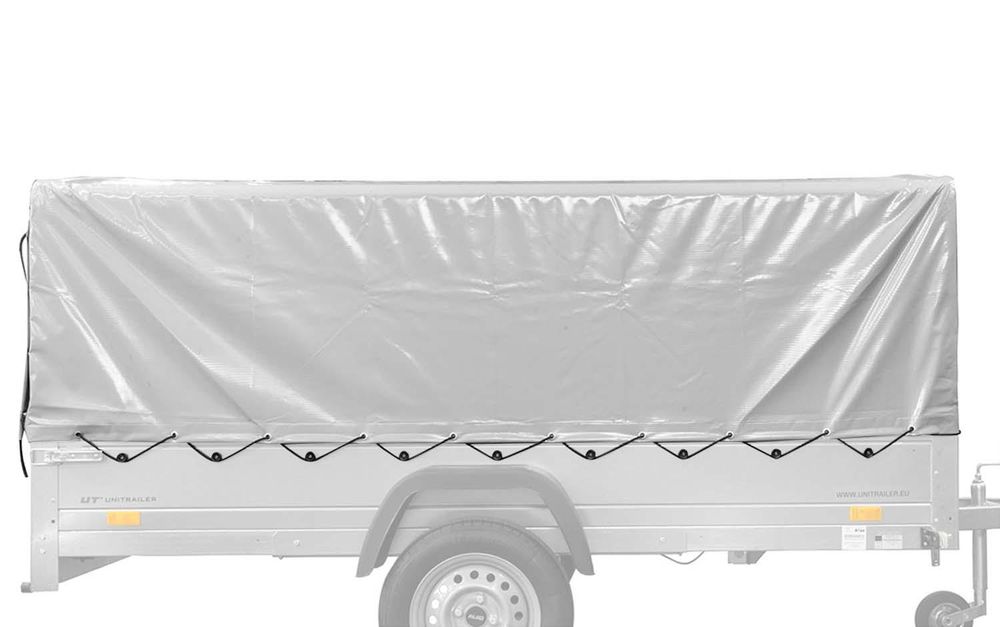 UNITRAILER Anhängerplane 264x125 cm Grau Hochplane 80 cm