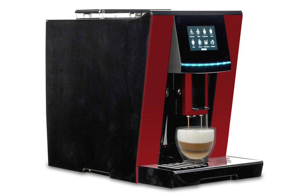 Acopino Vittoria RED Kaffeevollautomat – rote Espressomaschine mit One Touch Funktion, Milchsystem, Mahlwerk & Heißwasserfunktion
