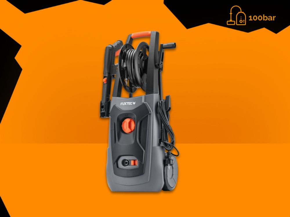 FUXTEC Hochdruckrreiniger FX-HDR1800 - 6m Hochdruckschlauch | 130 bar | Fördermenge 420l/h | 1800W, | verschiedene Sprühmuster | inkl. Zubehör