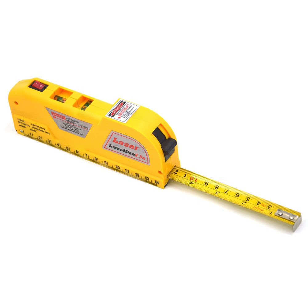 Laser Wasserwaage mit Bandmaß 250cm Kreuzlinienlaser 16cm Wasserwaage Laserwasserwaage Laser-wasserwaage Level Laserwaage Schnurwasserwaage Retoo