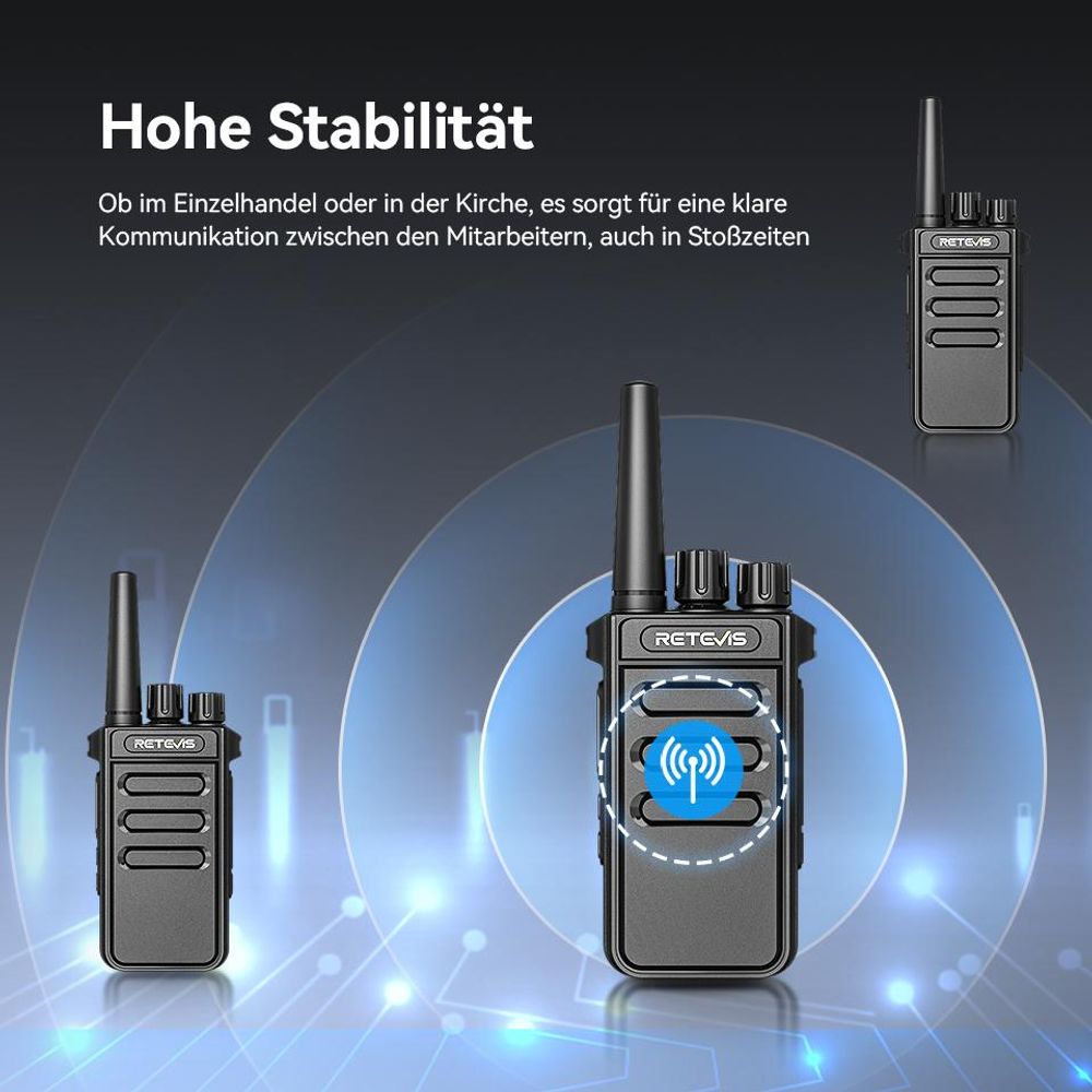 Retevis MateTalk P64 Digitale-Funkgerät, Professionelles PMR Funkgerät, Digital & Analog, Gruppenruf, VOX, Sicherheit(5er-Pack)