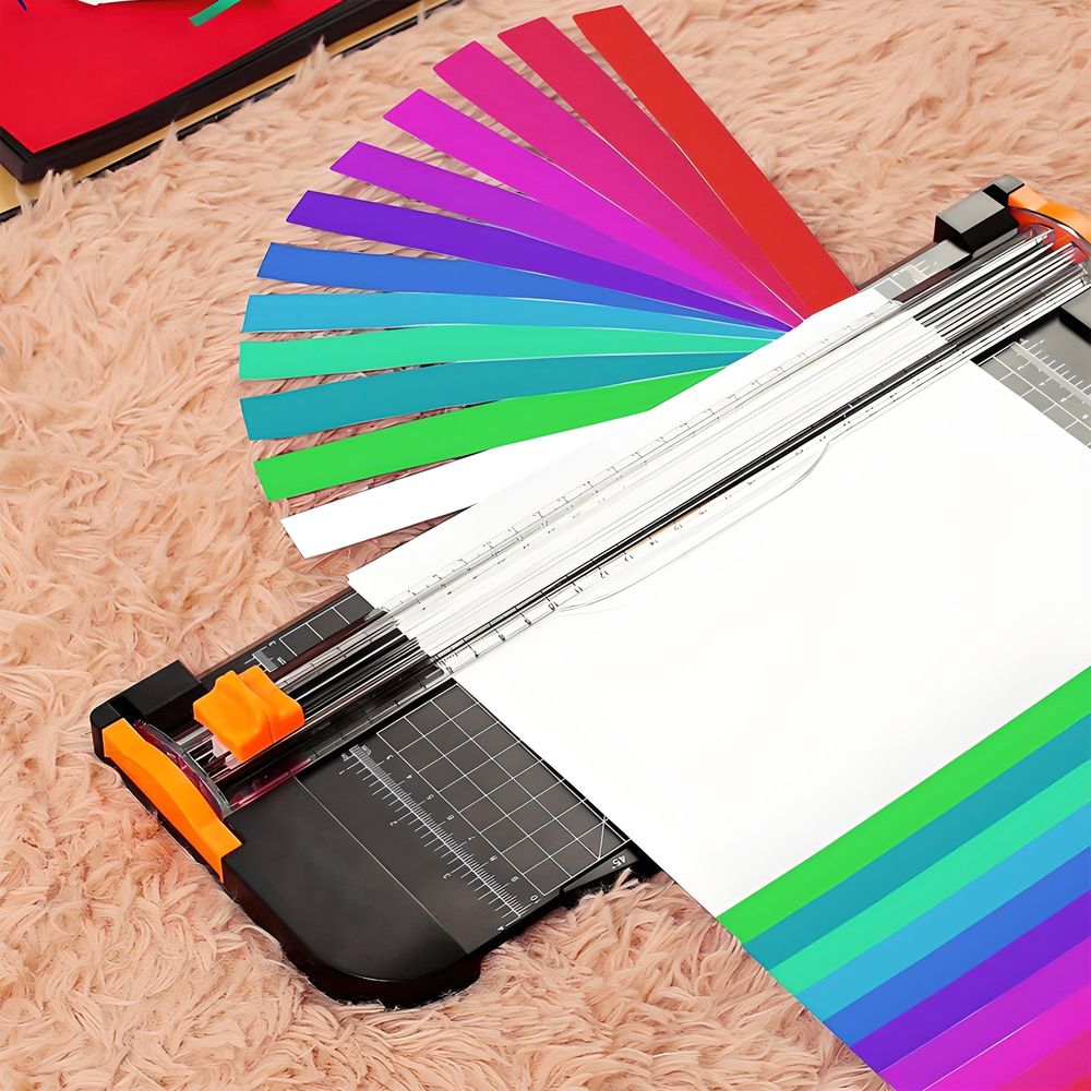 Papierschneider Papierschneidemaschine A4 Papier Fotoschneider DIY Handwerk Schneidemaschine Klingen Schneidegerät A4-Papier Office Schwarz Retoo