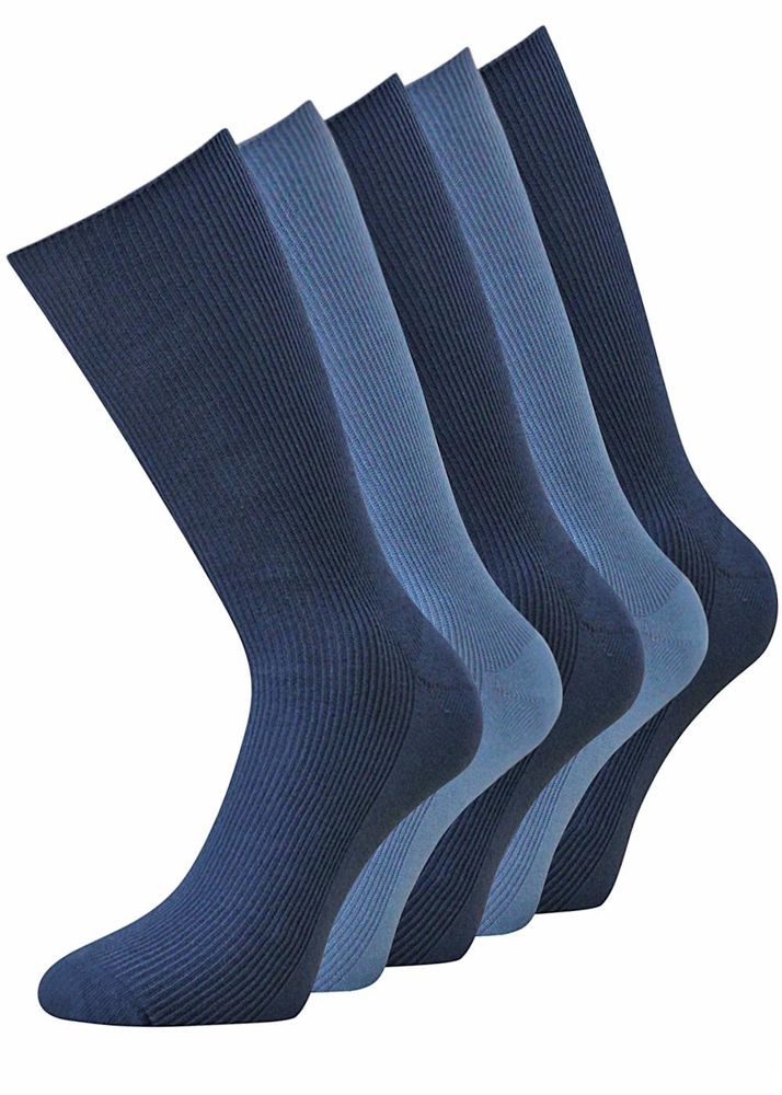Herrensocken für Diabetiker in verschiedenen Blautönen