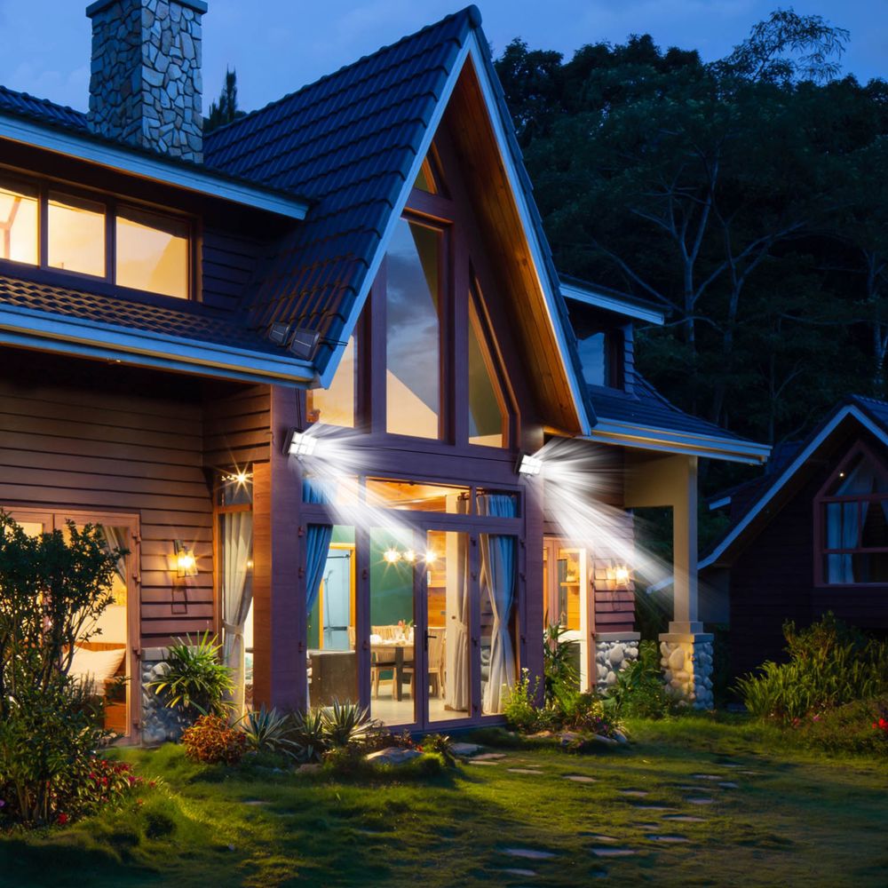 Solarlampen für Außen mit Bewegungsmelder 120 LED Solarleuchten Strahler Außen 120° IP44 Wasserdichte Superhelle Solar Wandleuchte Aussenleuchte Retoo