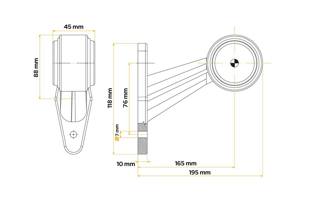 FRISTOM FT-009E LED obrysová lampa univerzálna na gumenom ramene