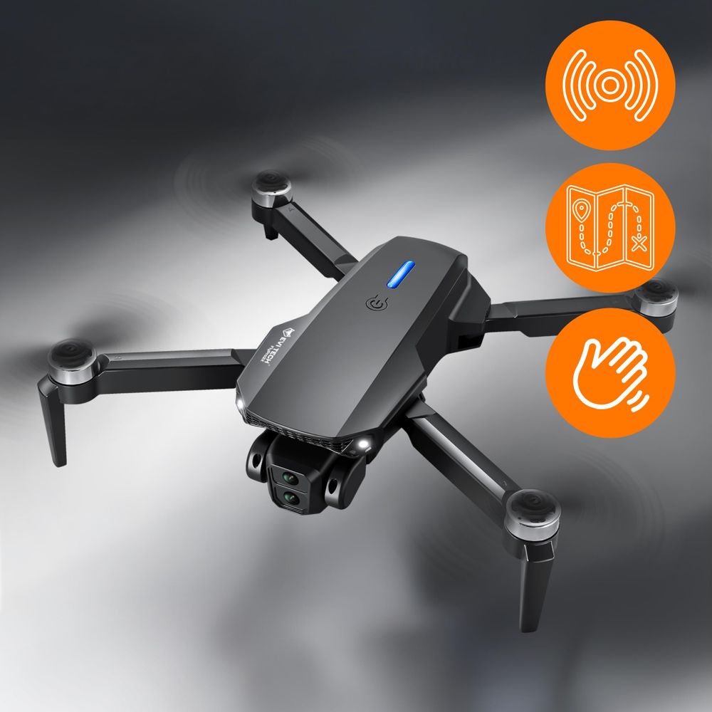 Drohne mit 2 Kameras & Brushless Motor, FlyPro2X Spielzeug Quadcopter für Anfänger, 30 Min Flugzeit (3 Akkus), FPV WiFi & Koffer, EVI TECH Service PL