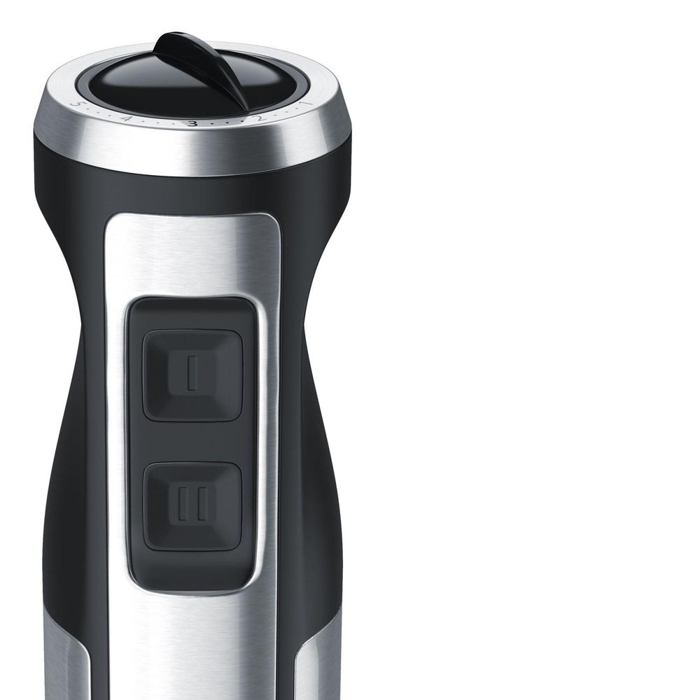 Arendo Stabmixer 1000 W Edelstahl Set, vierflügeliges Messer, Pürierstab, stufenlose Geschwindigkeitsregelung, Turbotaste, Abnehmbarer Mixfuß, GS-