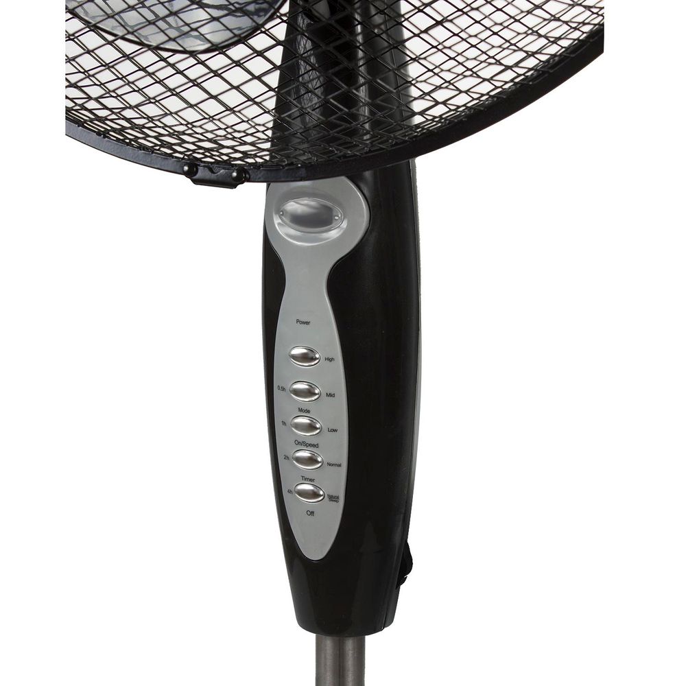 Standventilator mit Fernbedienung 40 Watt 3 Geschwindigkeitsstufen 40cm Niedriger Oszillation Bodenventilator Windmaschine 7,5h Timer Schwarz