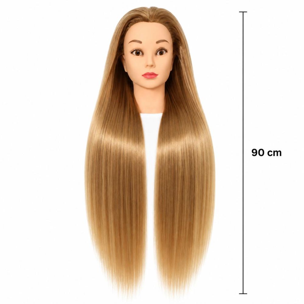Tête à coiffer d'apprentissage 90 cm Iza cheveux thermiques + Trépied