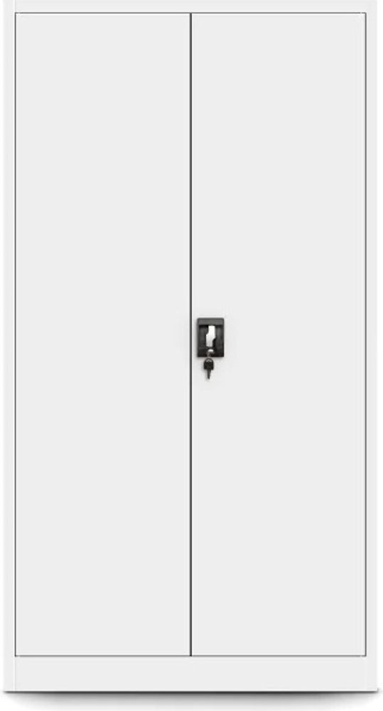 Aktenschrank mit Geheimfach Metallschrank Büroschrank Stahlblech Pulverbeschichtung 185 cm x 90 cm x 45 cm Farbe: weiß