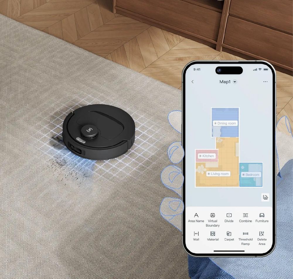 ECOVACS DEEBOT T30e Omni Staubsauger Roboter mit 1L Original-Reinigungsflüssigkeit, 25000Pa Saugroboter mit Wischfunktion Wischroboter Schwarz