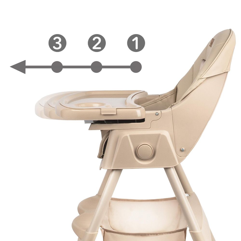 Kidwell TINTO 2-in-1 Kinderhochstuhl - mitwachsender Hochstuhl & Kinderstuhl, klappbar, Doppeltablett, ab 6 Monaten bis 6 Jahre, Beige