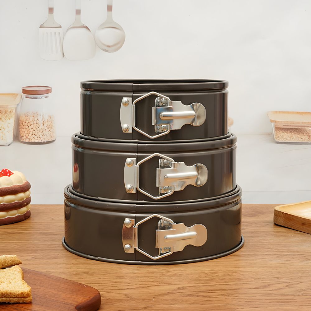 3er Set Backformen Ø 24cm 26cm 28cm inkl 1x Springformen Kuchenform Rundform Blechform Kastenform Törtchenform Kuchen Backen Retoo