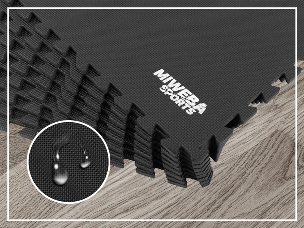 Bodenschutzmatte BS100 | Unterlegmatte - Fitnessmatte - Puzzlematte - Rutschfest - EVA-Schaumstoff - 8 Teile - Schutzmatte - 63.5 x 63.5 cm (Grau)