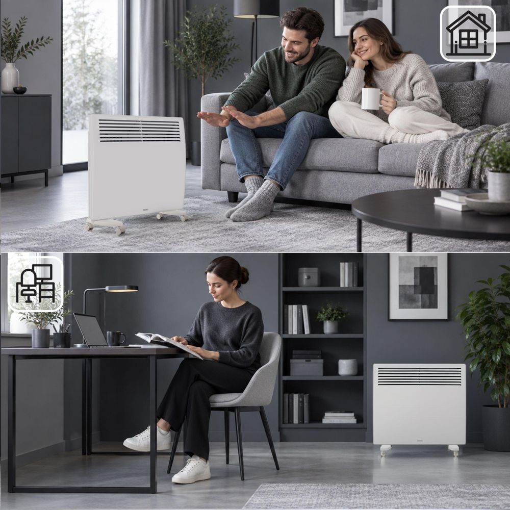 EBERG VECTO 1kW Grzejnik konwektorowy 1000 W Termostat Biały