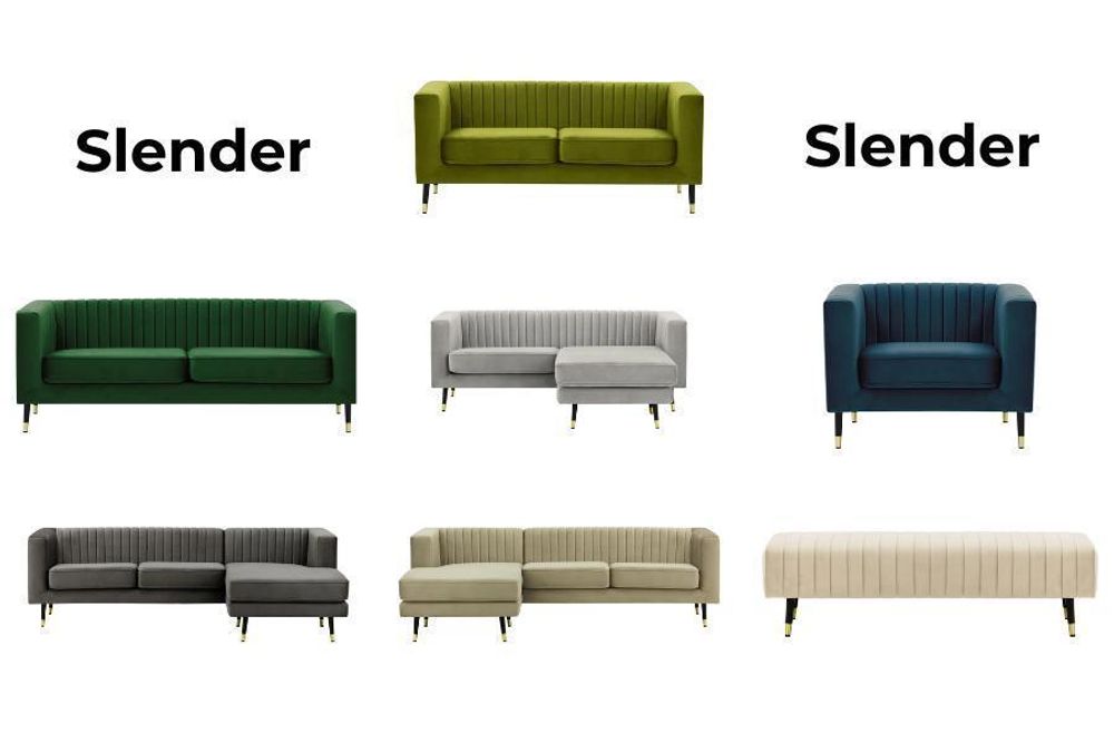 Dreisitzer-Sofa Slender - helllila - Velluto 14