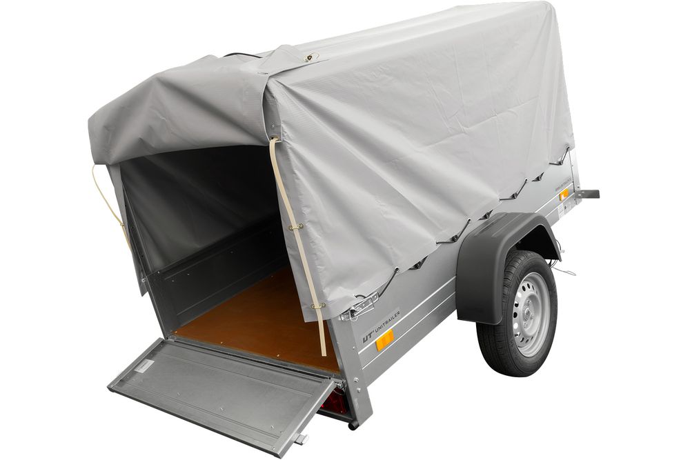 Car trailer GARDEN TRAILER 201 TIPP with support wheel, tarpaulin and high frame