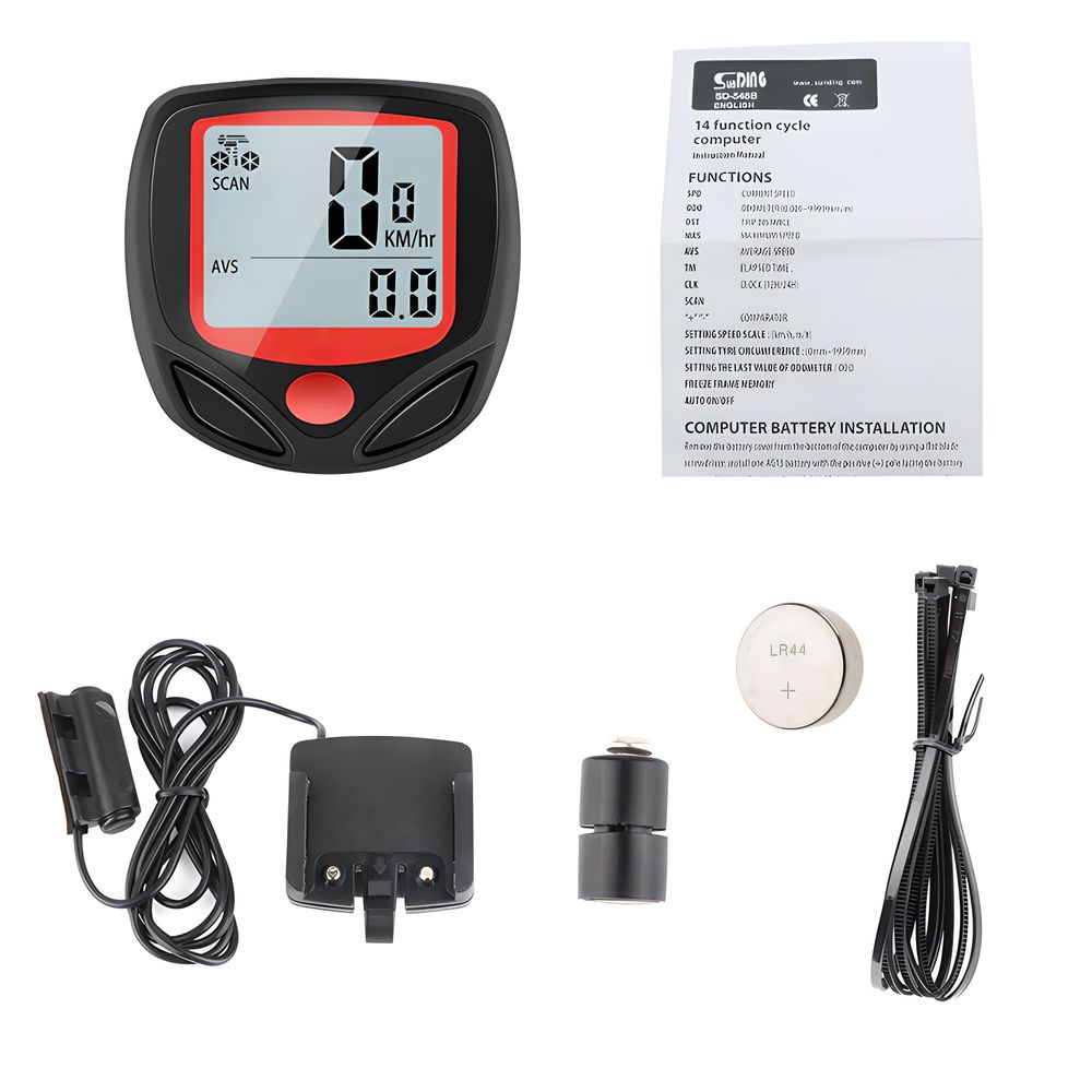 Fahrradtacho 14 Funktionen Fahrradcomputer Fahrrad Tachometer Kilometerzähler Geschwindigkeitsmesser Radcomputer Tacho Multifunktionaler LCD Retoo