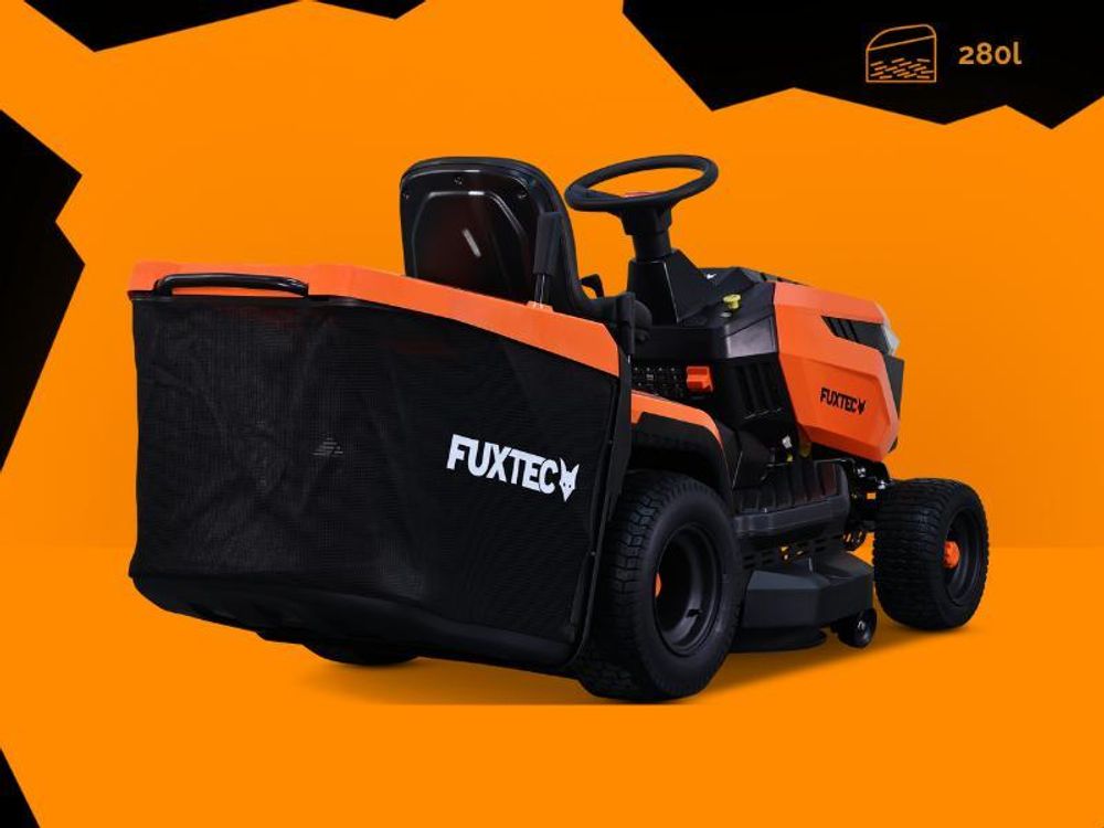 FUXTEC Rasentraktor FX-RMT84M | Aufsitzmäher mit 83cm Schnittbreite | 432ccm Hubraum | Schnitthöhenverstellung 30-90 mm| 280L Fangkorb