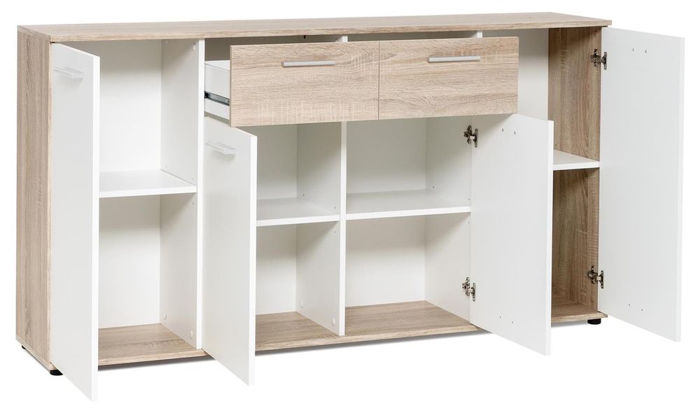 Sideboard >Jacklin< in Sonoma-Eiche – Modernes Stauraumwunder mit 4 Türen und 2 Schubkästen