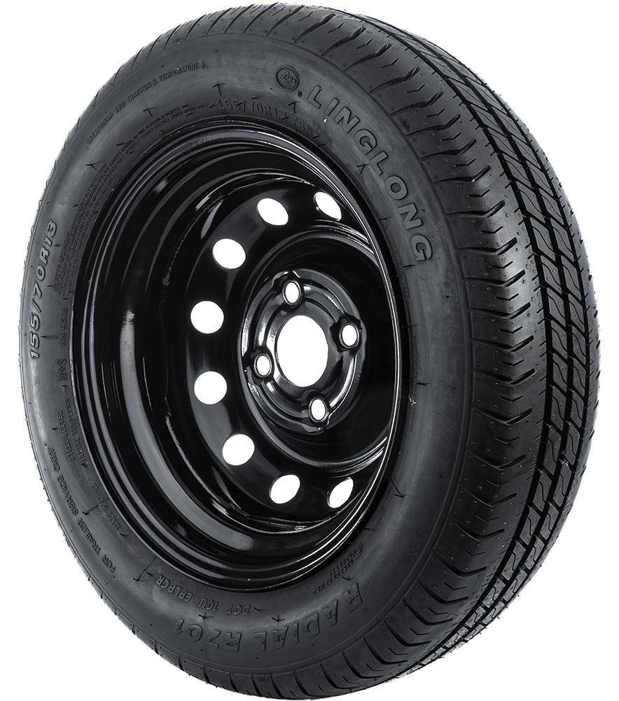 UNITRAILER Komplettrad 155/70 R13 75N schwarz für leichte PKW-Anhänger