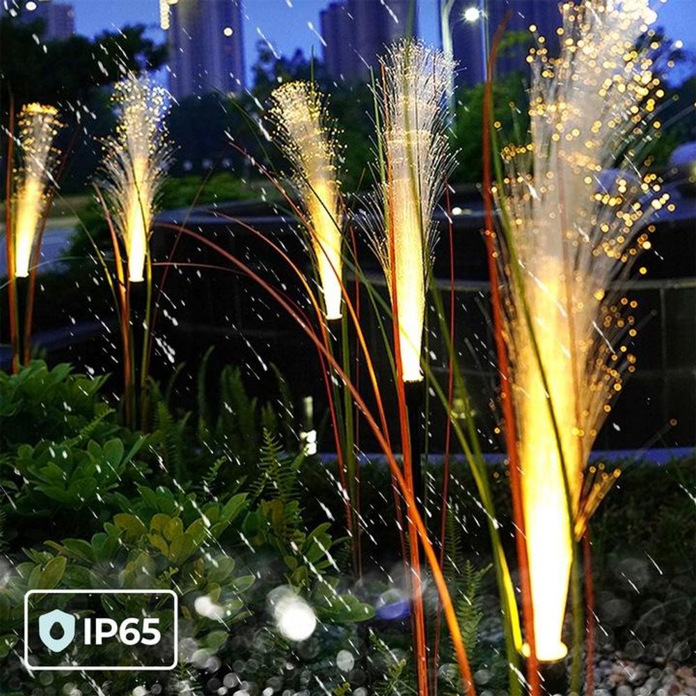 FOREVER Light LED SUNARI luci solari per esterni, erba decorativa, erba della pampa, 1 pezzo, 100 cm, luci solari impermeabili per giardino, luci paesaggistiche per cortile, giardino, patio
