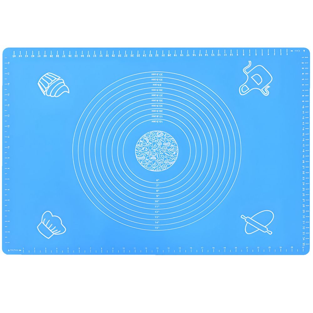 Silikon Backmatte Teigmatte Ausrollmatte Backunterlage Silikonmatte Dauerbackmatte Teigunterlage Groß XXL Antihaft Rutschfest 64,5x45cm Blau Retoo