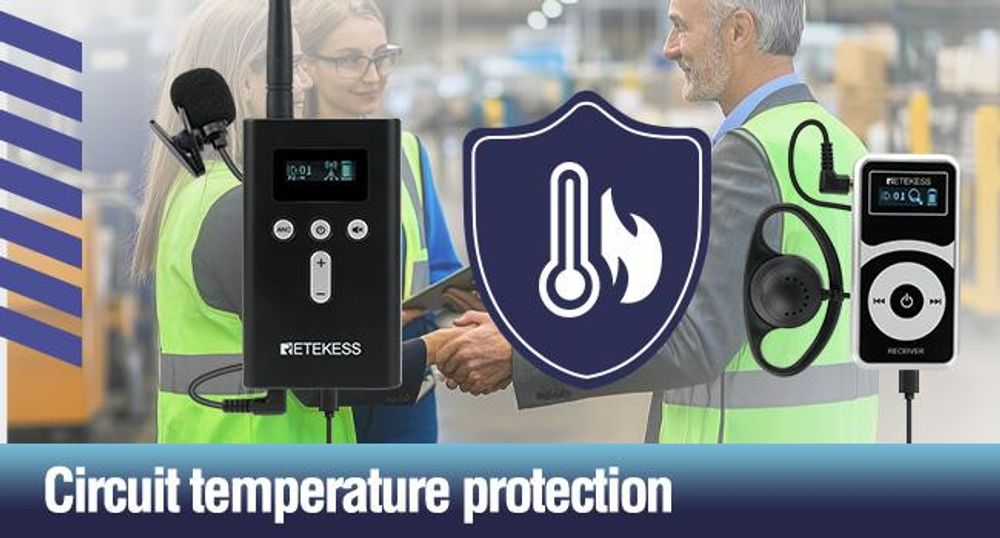 Retekess T130P – bezdrôtový sprievodcovský systém, audio sprievodcovský systém Whisper, dosah 160 m, potlačenie šumu, nabíjanie cez konektor Type-C pre výlety a cestovanie, vysielačka