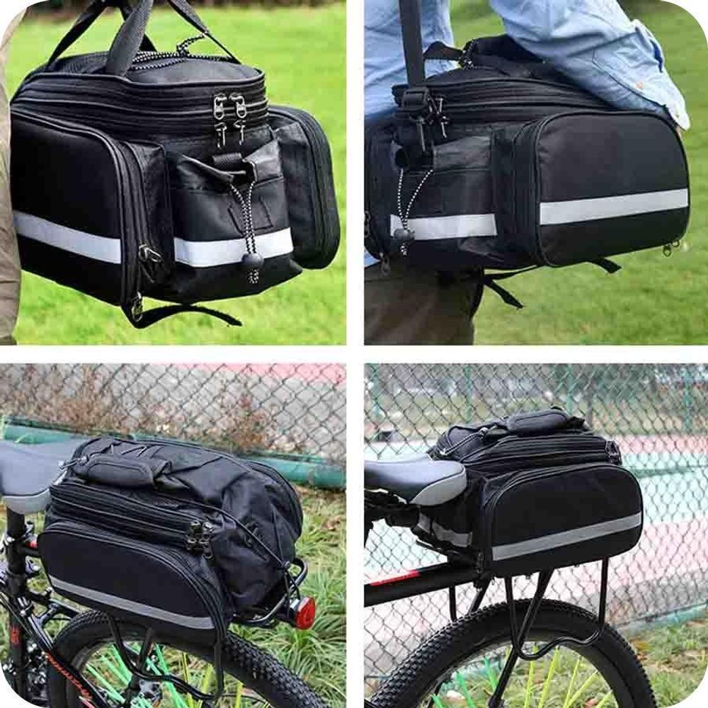 MUNDO® Doppelte Fahrradtasche für Gepäckträger - 25L Volumen - Wasserfest und Reflektierend - Gepäckträgertasche Fahrradtaschen Satteltaschen