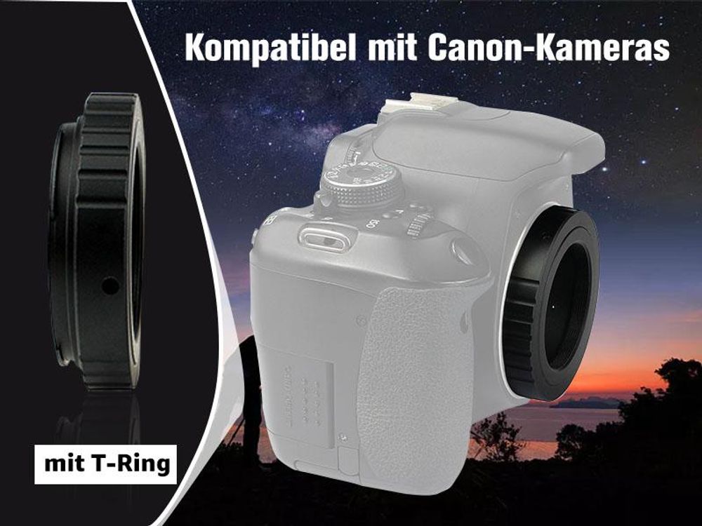 Svbony Teleskop Kamera Adapter 1,25" M42 T2 T-Ring Adapter Aluminium T2 Adapter Kompatibel mit Canon EOS Rebel SLR DSLR