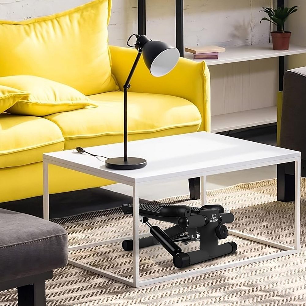 Fitness Stepper höhenverstellbar für Zuhause mit LCD-Bildschirm, Anti-Rutsch und Power Ropes, Mini-Stepper Tragfähigkeit 100 kg Retoo
