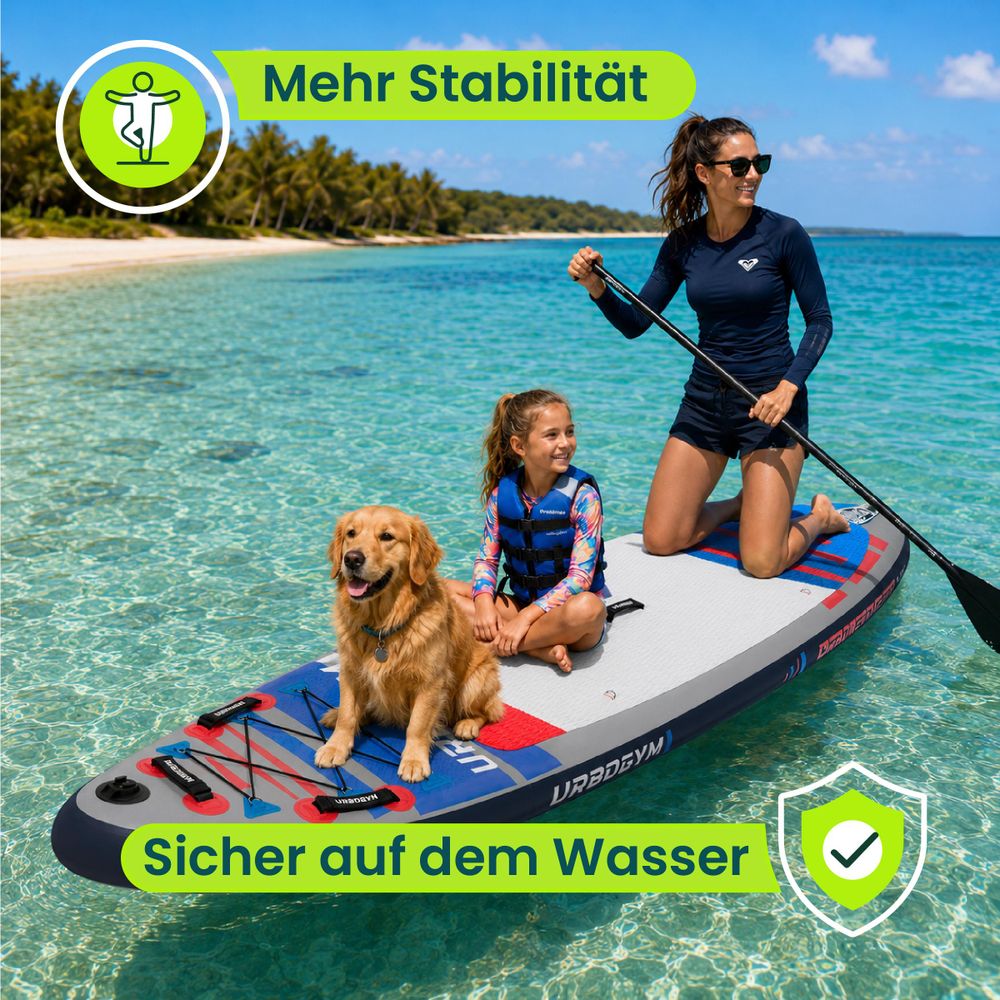 HAILSTORM 320 Allround-SUP bei einer entspannten Tour auf dem Wasser.