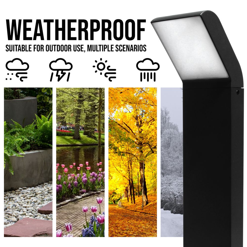 Schwarze Gartenlampe Clark, IP54, beständig gegen verschiedene Wetterbedingungen.