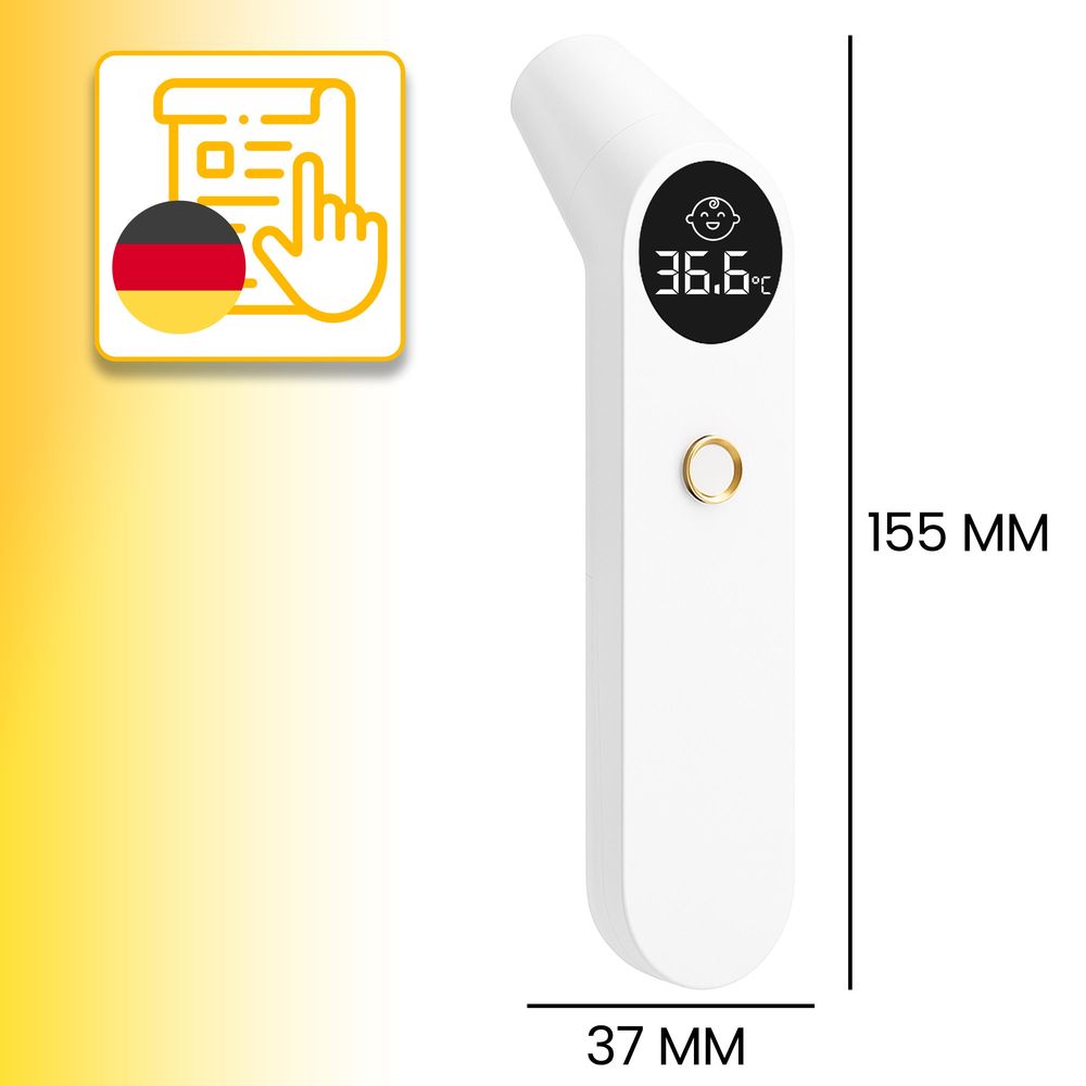 Infrarot Thermometer Digital Fieberthermometer Körperthermometer Berührungslose Kontaktlos Baby und Erwachsene Säuglinge Helligkeit Stirn LED Retoo