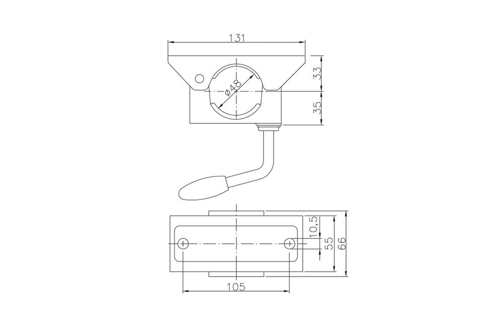 Feste Stütze mit Klemme 150 kg 48 mm 700 mm XL Stützfuß Set aus verzinktem Stahl für Anhänger Rahmen und Deichsel