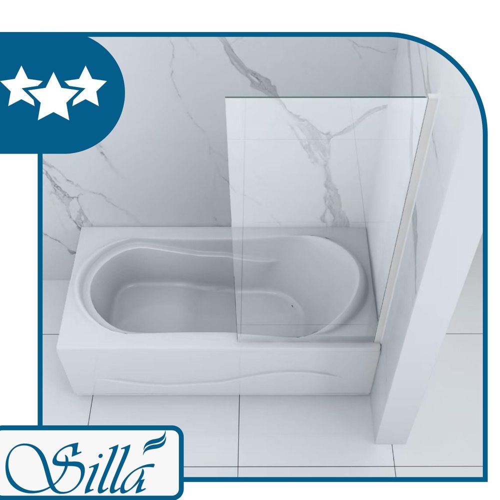 Silla, duschwand badewanne 50x150, duschwand aus glas, badewannenaufsatz, faltwand