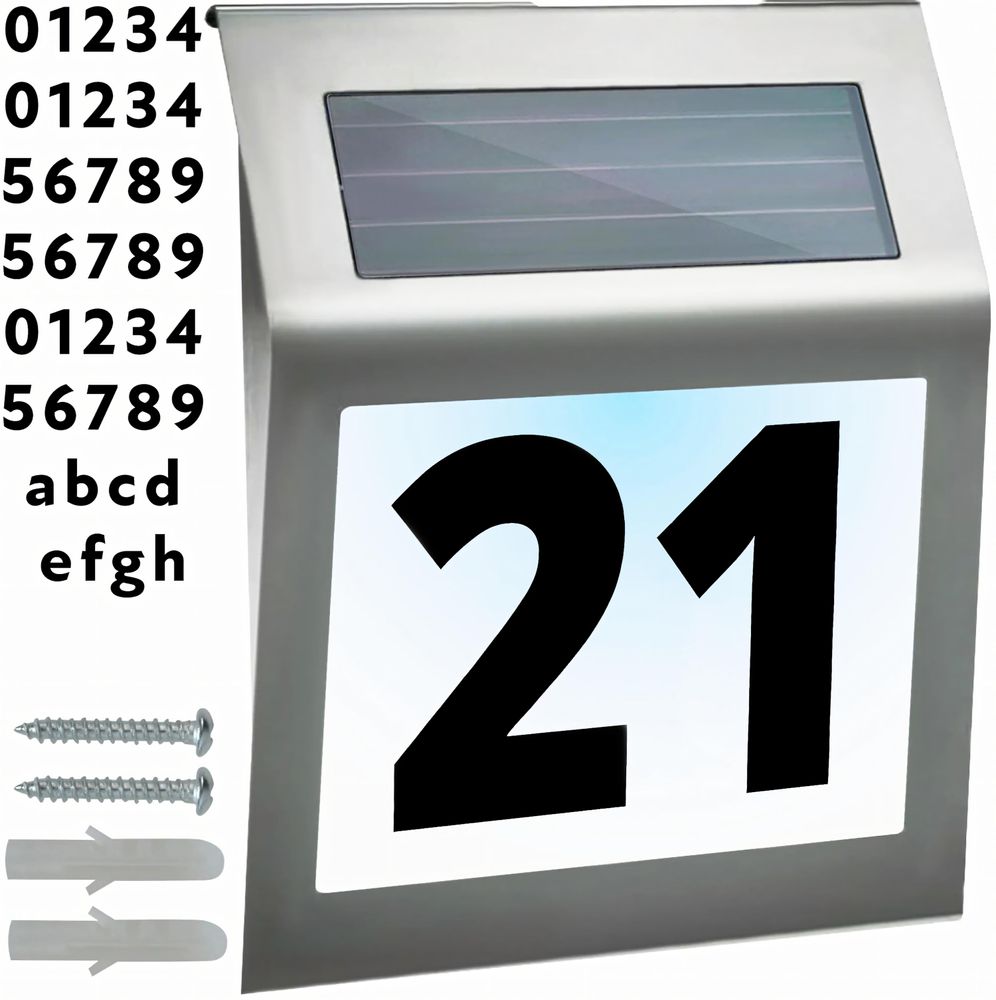 Solar hausnummer ganz ohne Stromkabel