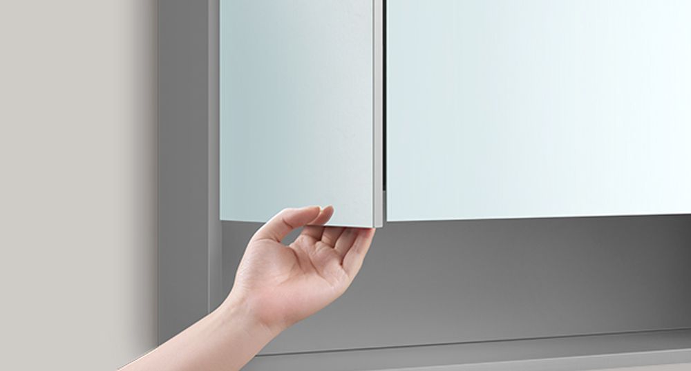VASAGLE Badezimmerschrank mit 3 Türen, Spiegelschrank, Badschrank, offenes Fach, verstellbare Ablagen