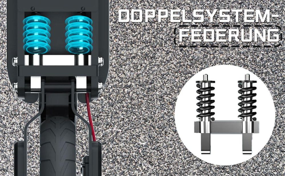 Draixcor E9T E-Scooter mit Straßenzulassung ABE, 10 Zoll Wabenreifen, 500W, 20 km/h, App, LED-Display, faltbar, Scheibenbremse, Doppelfederung, 120 kg