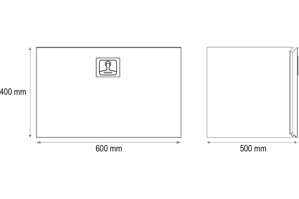 DAKEN ZEN Z13 Nerezový úložný box, leštěný, 600 × 400 × 500 mm, 108 l, box na nářadí, pro přívěsy nákladních vozidel, podlahový box