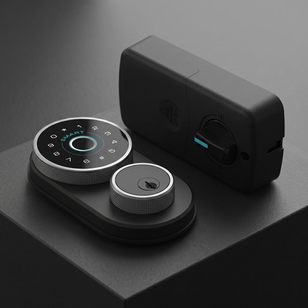 Smartes Türschloss, Fingerabdruck, APP Steuerung, Bluetooth, Automatische Verriegelung, USB Notstrom, Schlüsselloser Zugang, Modernes Design