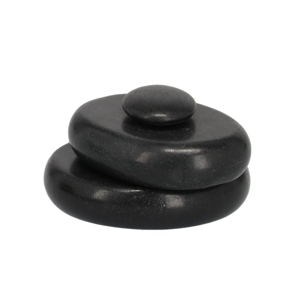 16-teiliges Hot Stone Massagesteine Set aus schwarzem Basalt im Etui für SPA