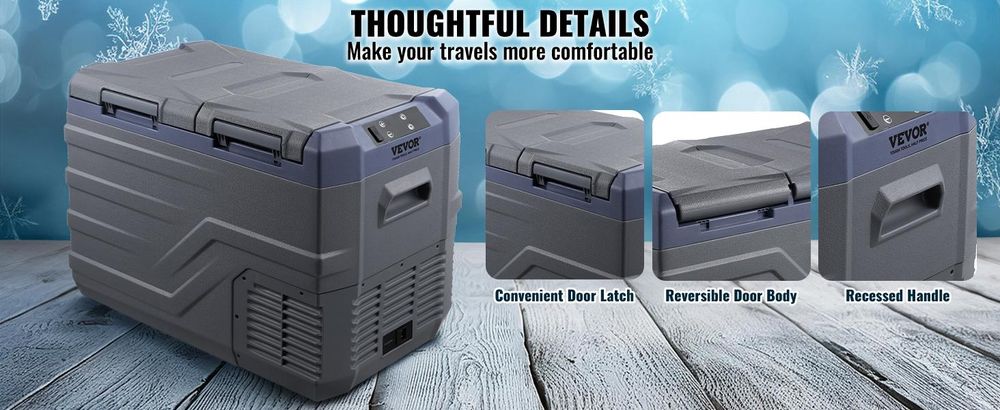 VEVOR Autokühlschrank, tragbarer 32-Liter-Gefrierschrank mit zwei Zonen, 12-Volt-Autokühlschrank, einstellbarer Bereich von -4℉ bis 68℉, 12/24 V DC und 100-240 V AC-Kompressorkühler für Outdoor, Camping, Wohnmobil