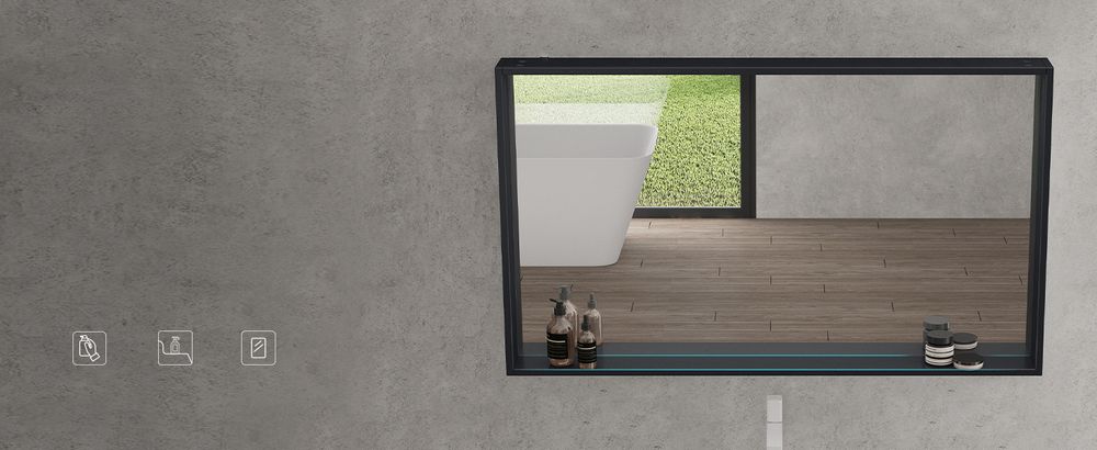 Mai & Mai Spiegelschrank Bad mit Beleuchtung Badezimmerschrank Hängeschrank Badezimmerspiegel BxTxH 60x12x70 cm Weiß matt Spiegelschrank-01